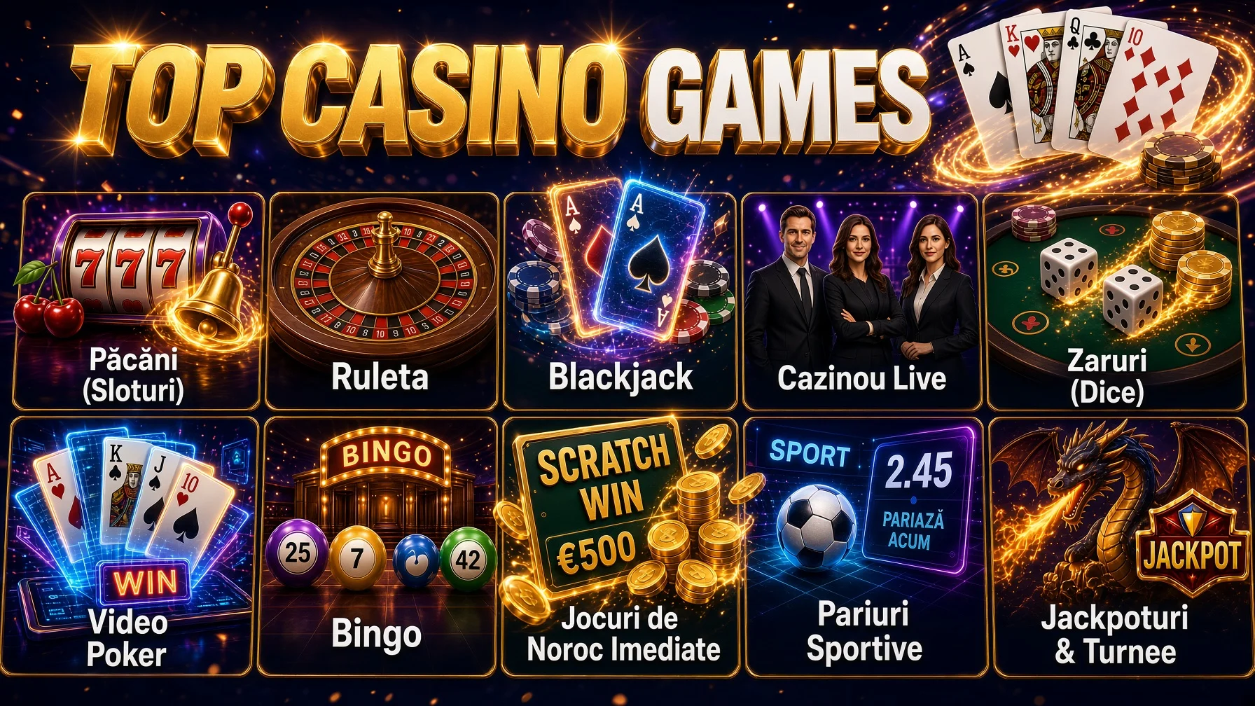 Jocuri Disponibile la Top Cazinouri Online România